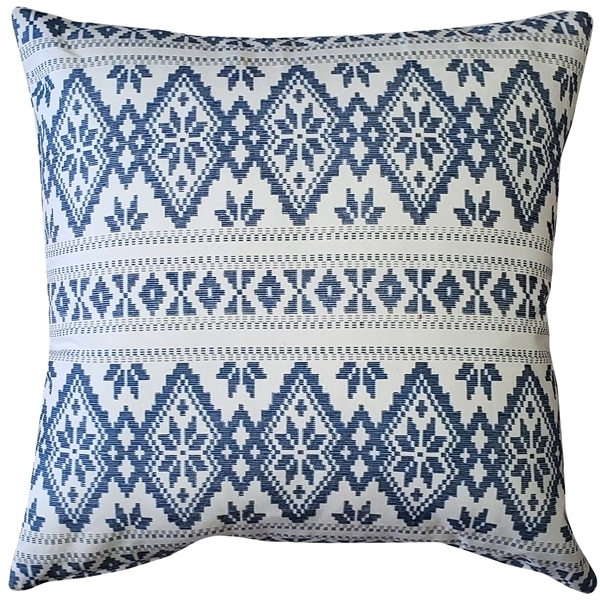 Pillow Decor - Malmo Blue Diamond Throw Pillow 17x17