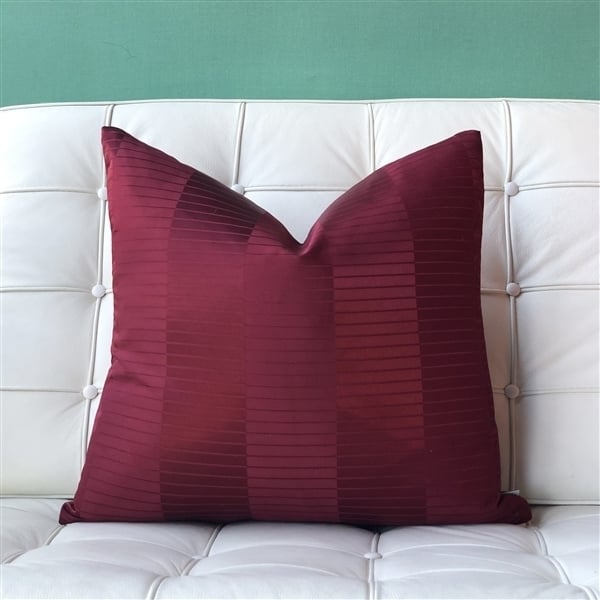Pillow Decor - Pinctada Pearl Burgundy Red Throw Pillow 19x19