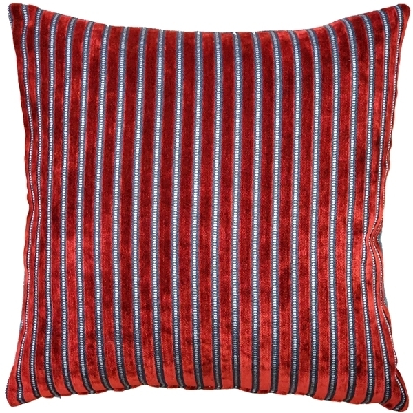 Pillow Decor - Rockefeller Lava Red Velvet Throw Pillow 20x20