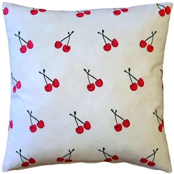 Pillow Decor - Cherry Rain Cotton Print Throw Pillow 20x20