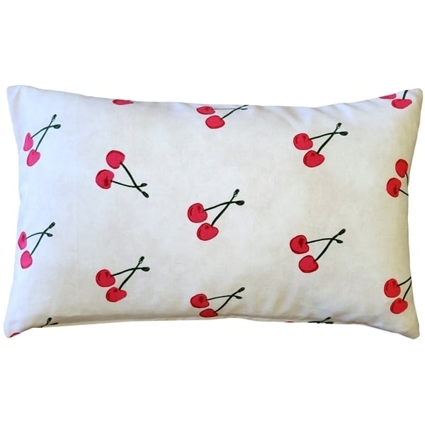 Pillow Decor - Cherry Rain Cotton Print Throw Pillow 12x20