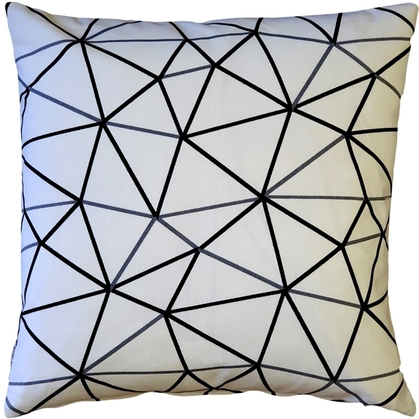 Pillow Decor - Crossed Lines Cotton Print Throw Pillow 17x17