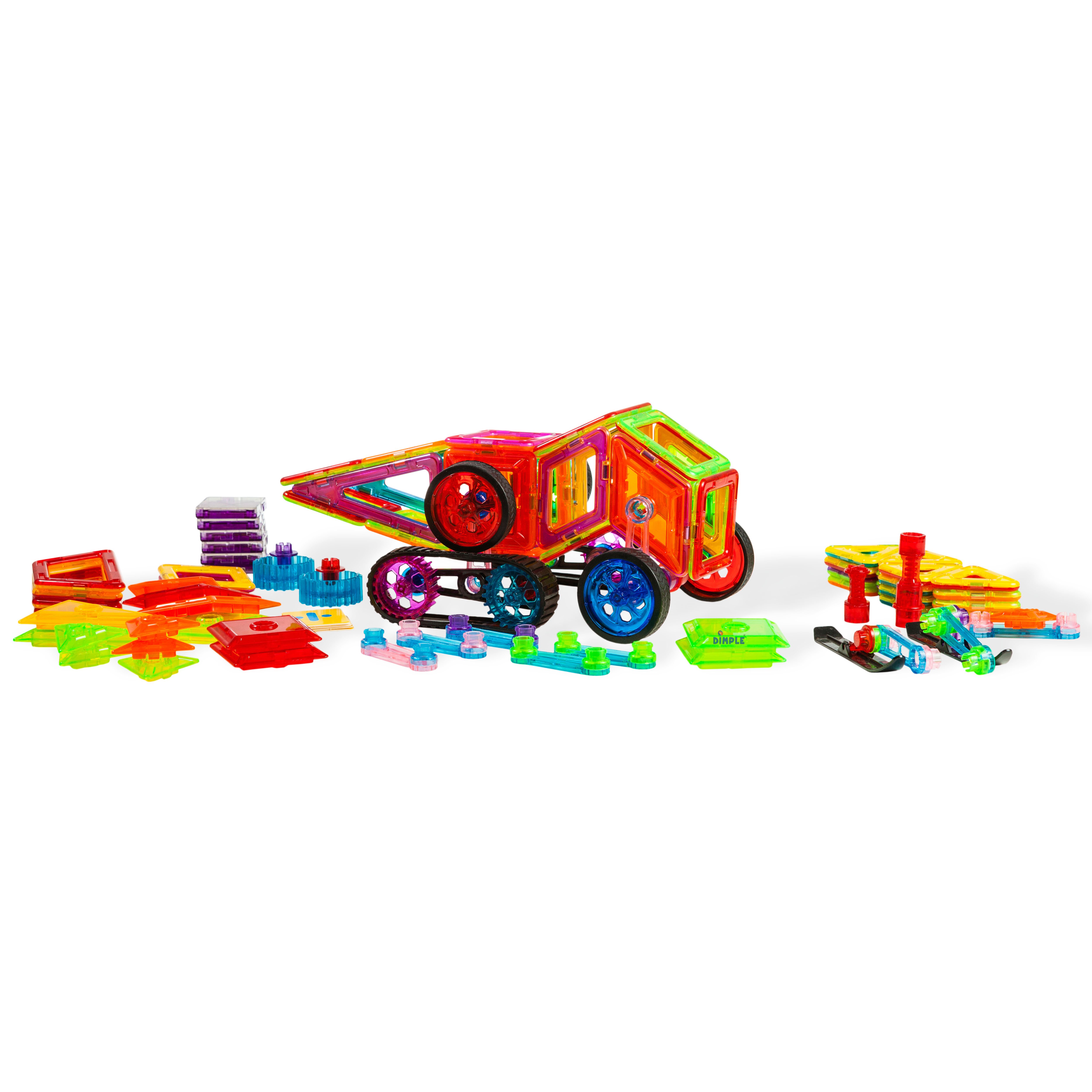 Magneticals Magnet Toys Tile Set (98-Piece Set) Stack, Create And Learn Imagination Magnetic Building Toys For Kids Children Creativity Gift
