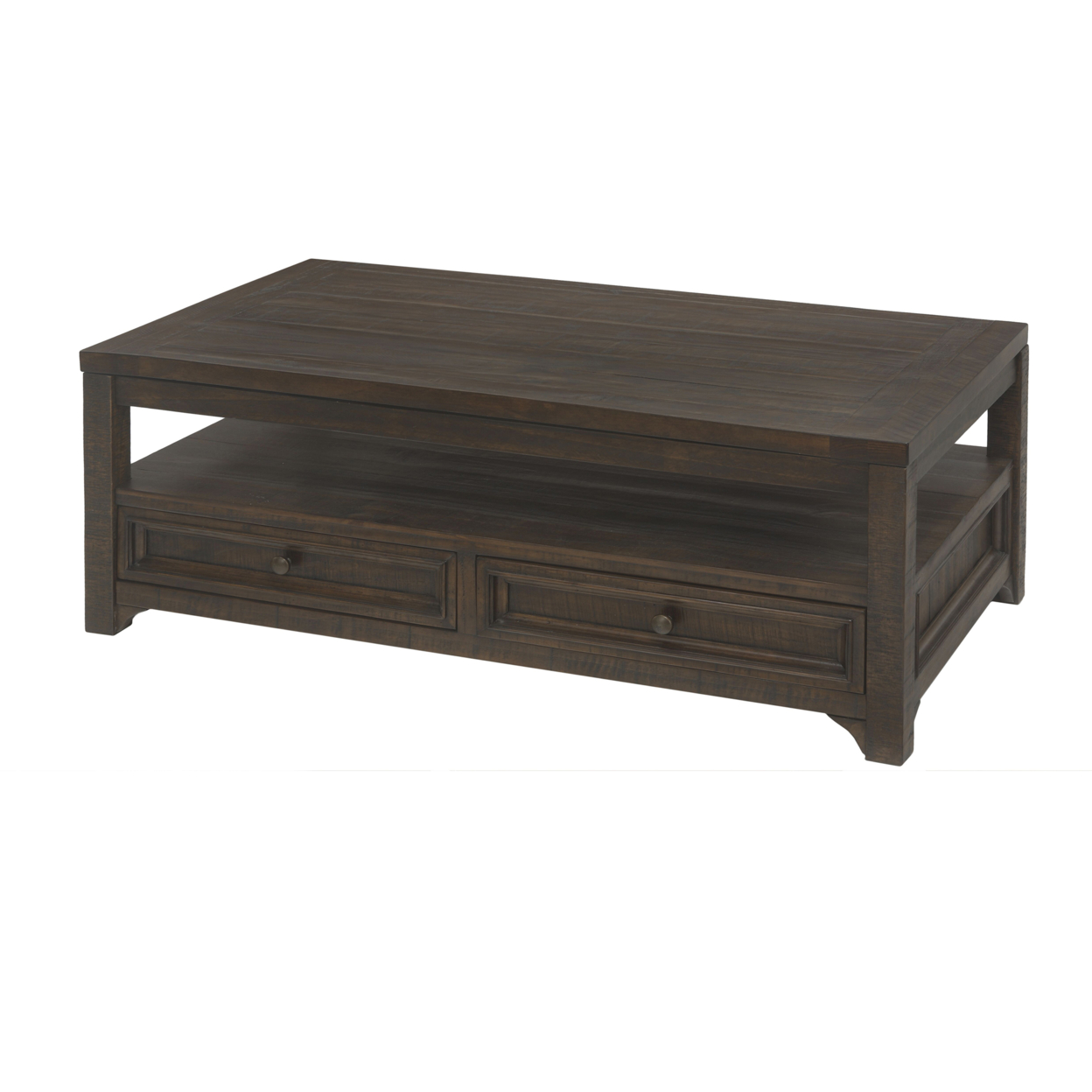 Rectangular Wooden Lift Top Coffee Table With 2 Drawers, Brown- Saltoro Sherpi