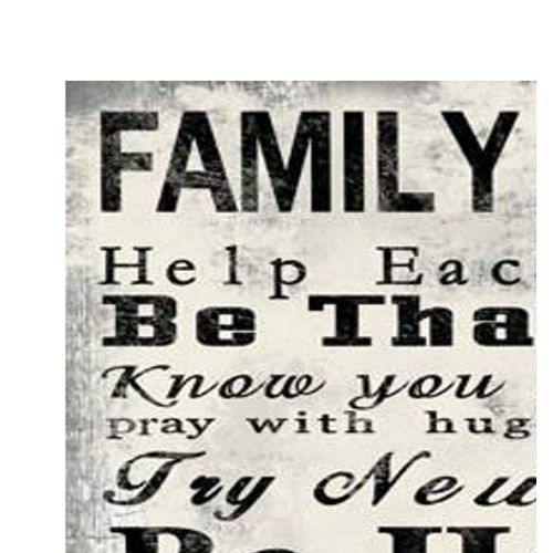High Quality Canvas Print With Family Rules Quotes, Black & White- Saltoro Sherpi