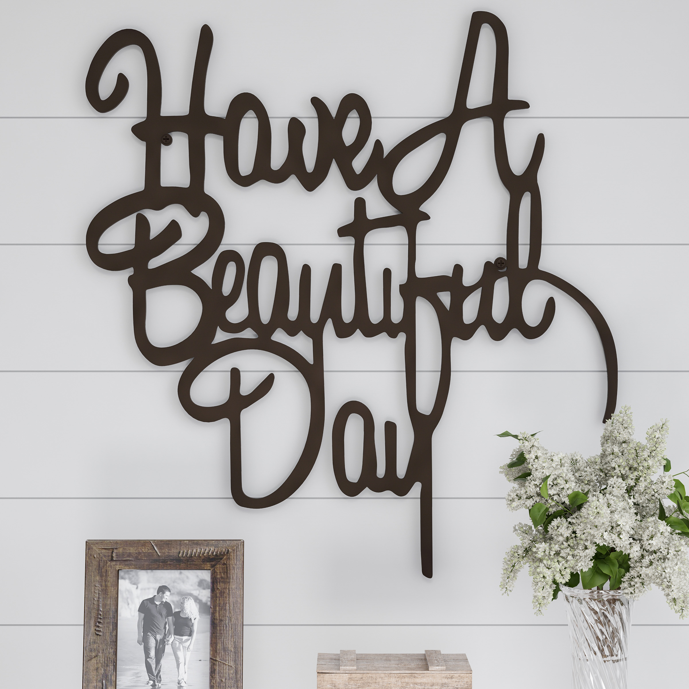 Metal Inspirational 3D Word Art Hanging Wall Decor - Blessed