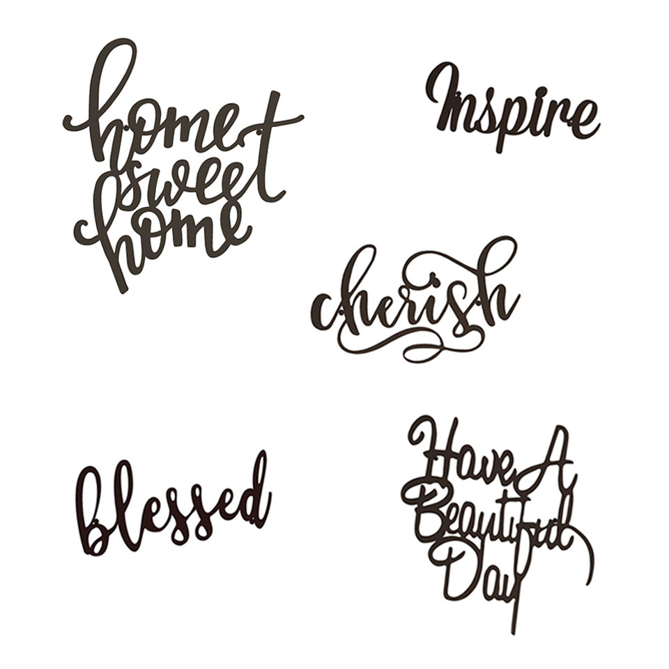 Metal Inspirational 3D Word Art Hanging Wall Decor - Blessed