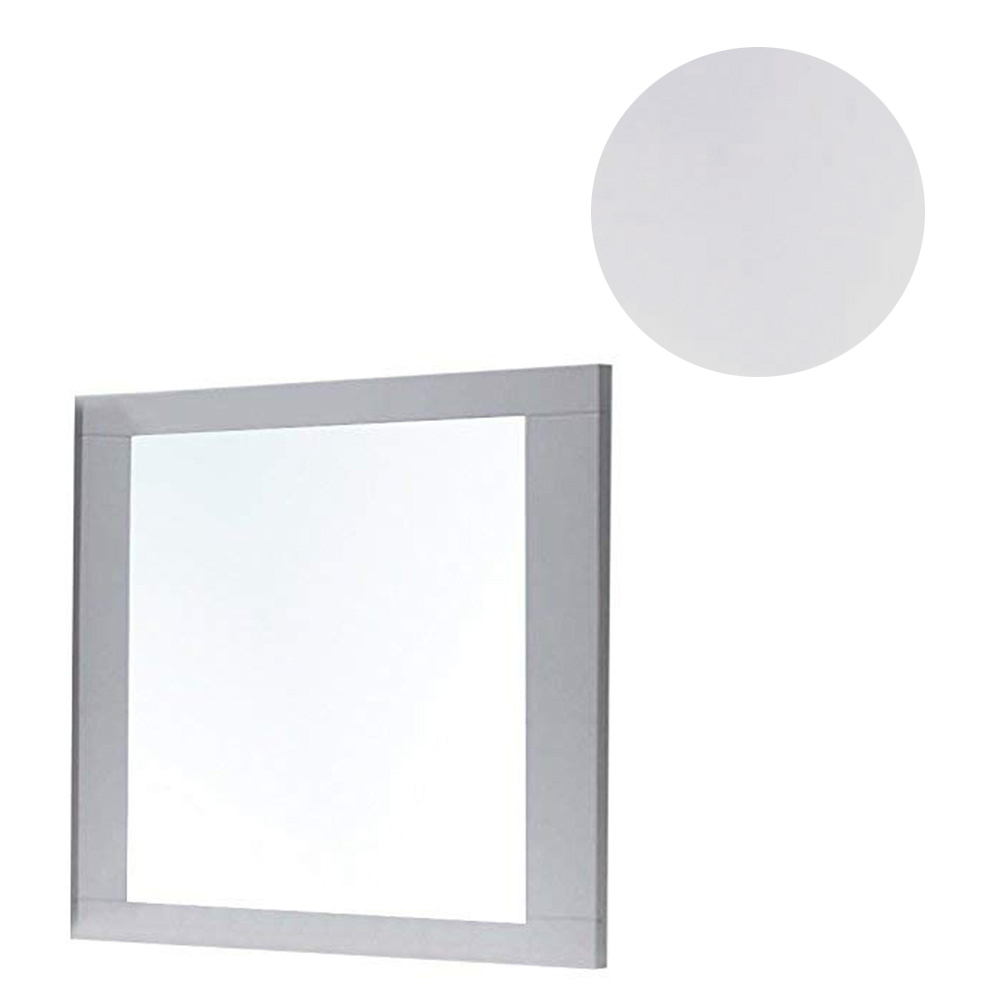 Rectangular Wooden Frame Mirror With Beveled Edges, White And Silver- Saltoro Sherpi