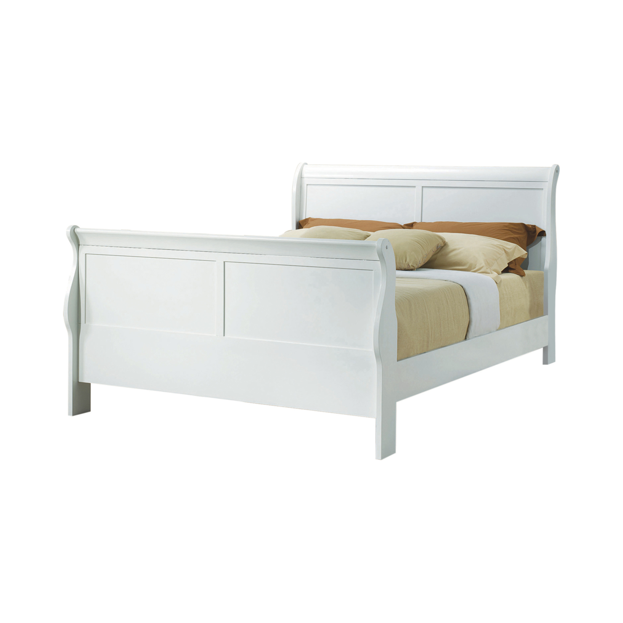 Transitional Wooden Queen Size Bed With Panel Head And Footboard, White- Saltoro Sherpi