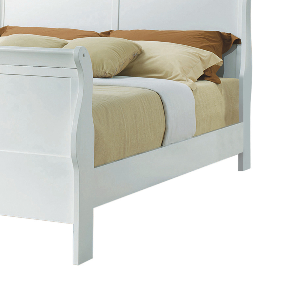 Transitional Wooden Queen Size Bed With Panel Head And Footboard, White- Saltoro Sherpi