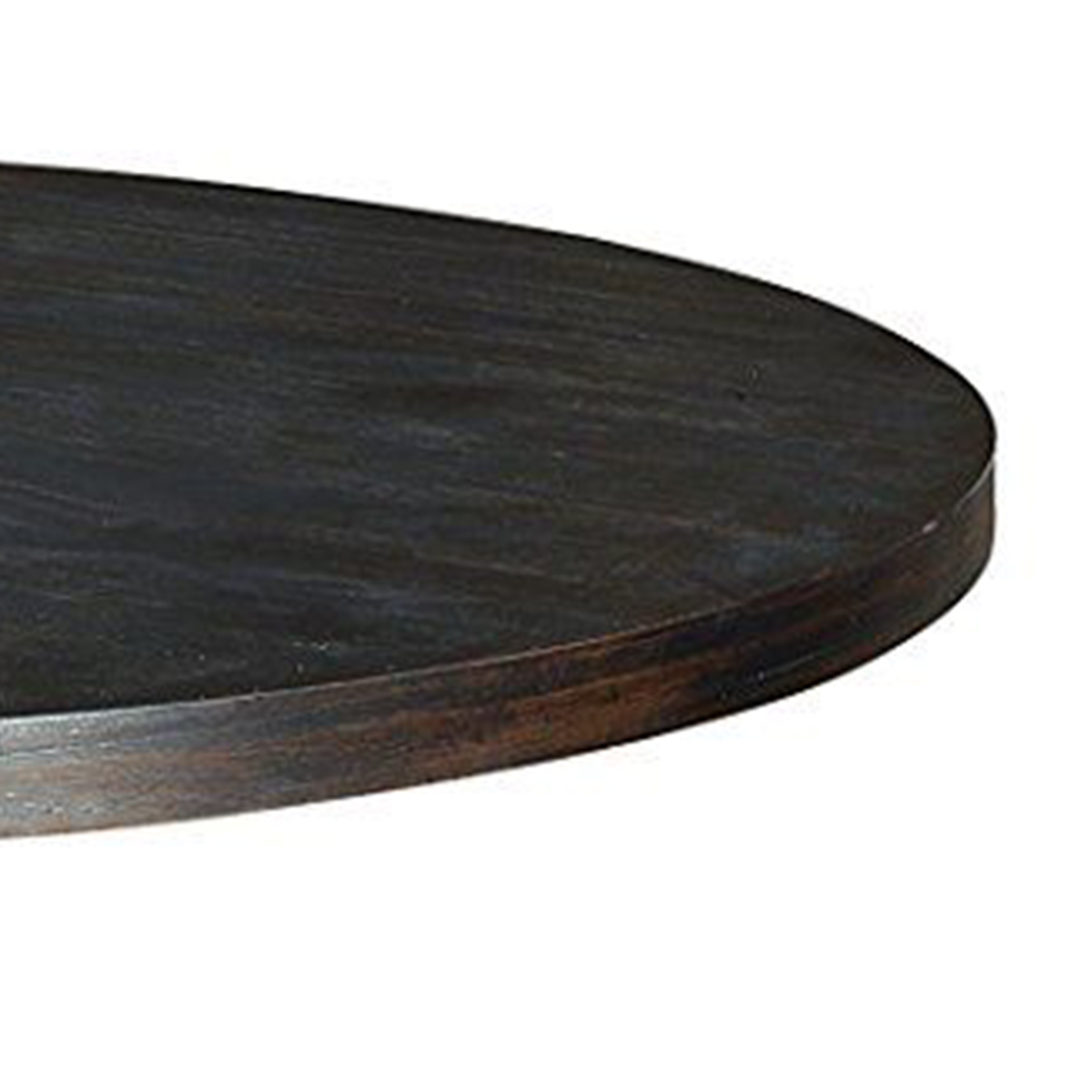 Traditional Style Wooden Round Top Dining Table With Pedestal Base, Black- Saltoro Sherpi