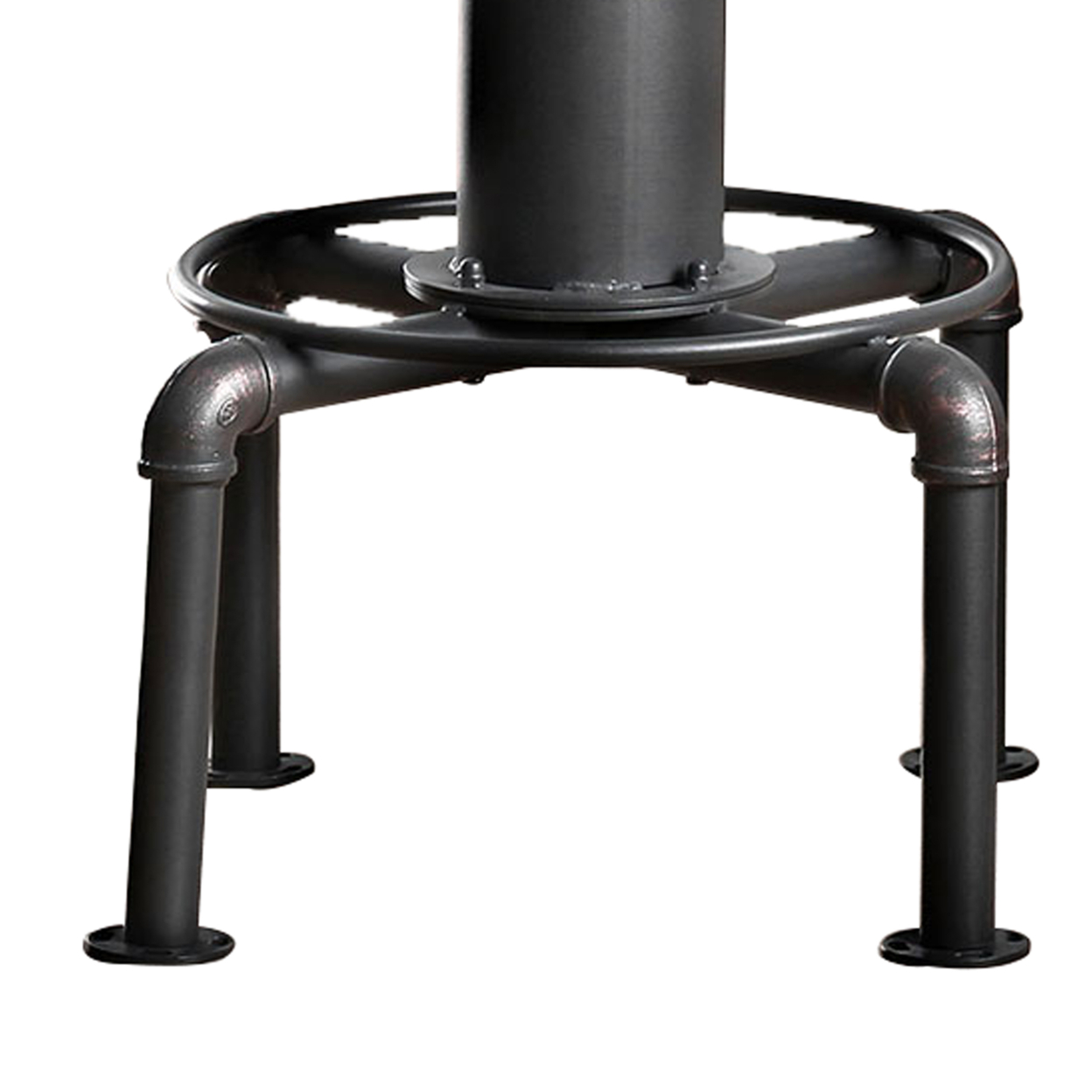 Bar Table With Fire Hydrant Style Metal Base, Black And Brown- Saltoro Sherpi