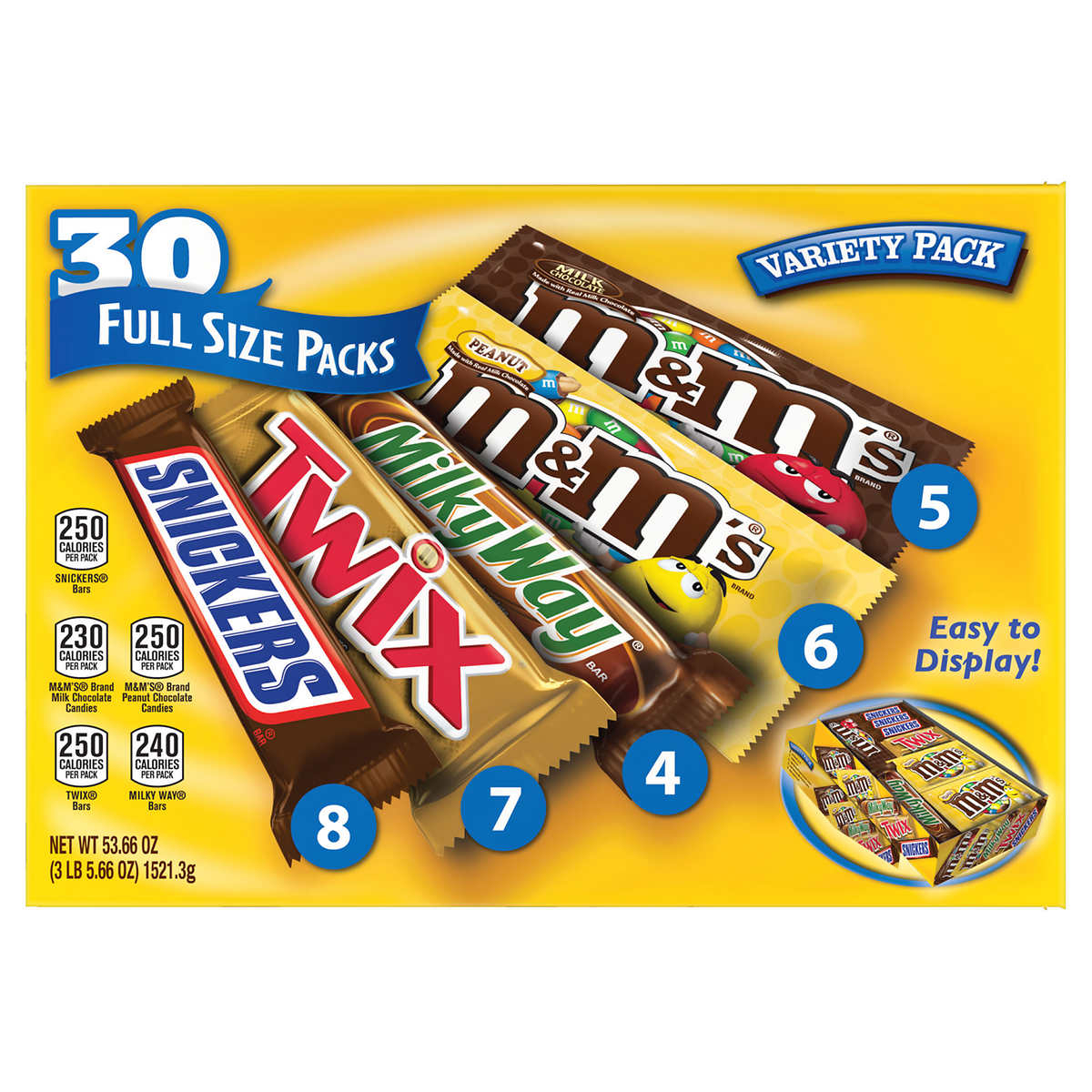 Mars Candy Variety Pack, 30 Count, 53.66 Oz Total