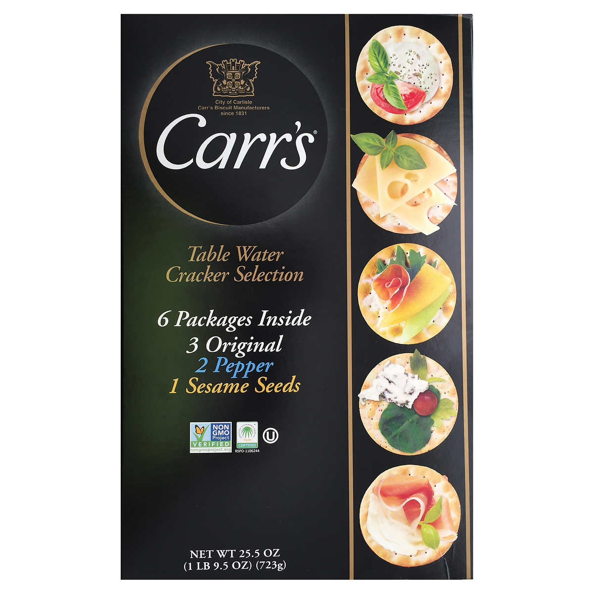 Carr's Table Water Crackers, Variety Pack, 6-count
