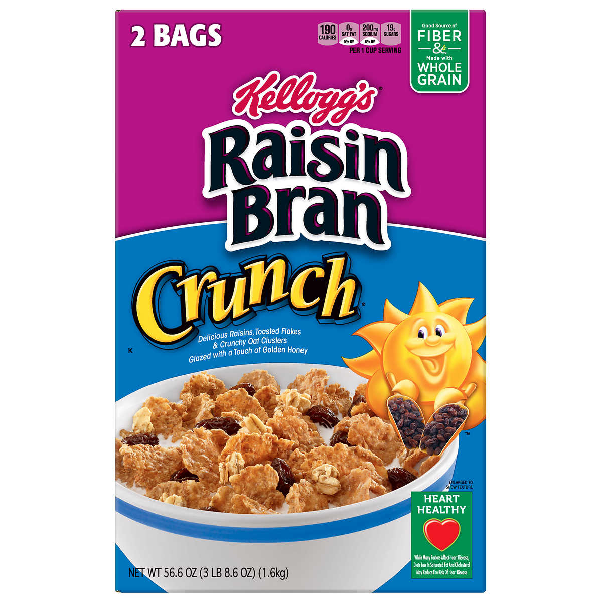 Kellogg's Raisin Bran Crunch, 56.6 Oz