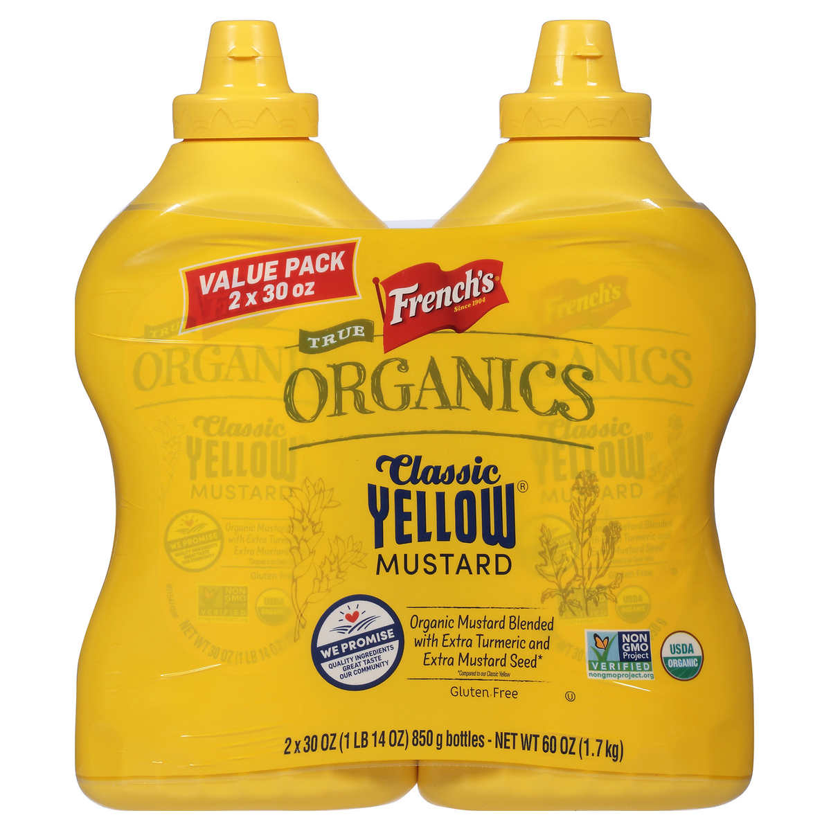 French's True Organic Mustard, 30 Oz., 2-count