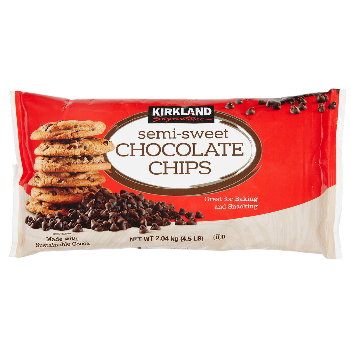 Kirkland Signature Semi-Sweet Chocolate Chips, 4.5 Lbs