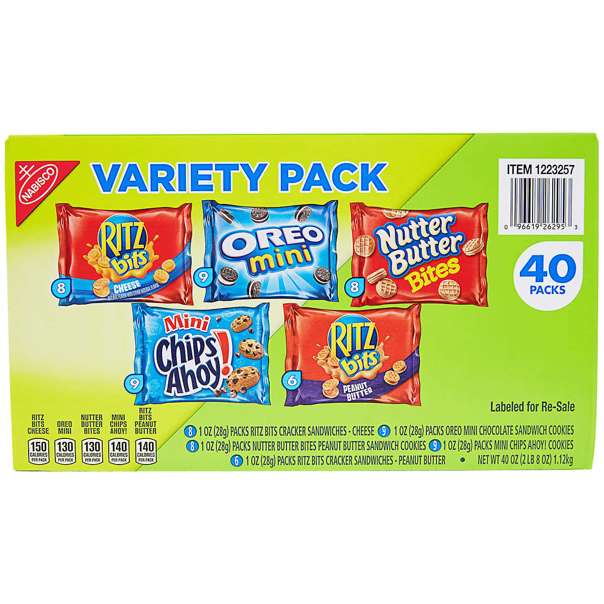 Nabisco Cookie & Cracker, Variety Pack, 1 Oz, 40-count