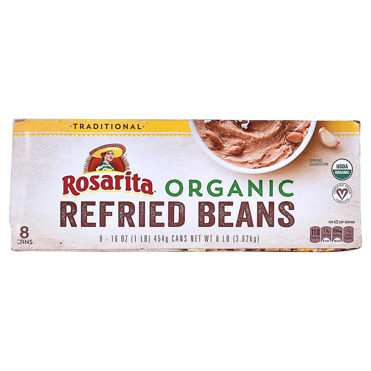 Rosarita Organic Refried Beans, 16 Oz., 8-count