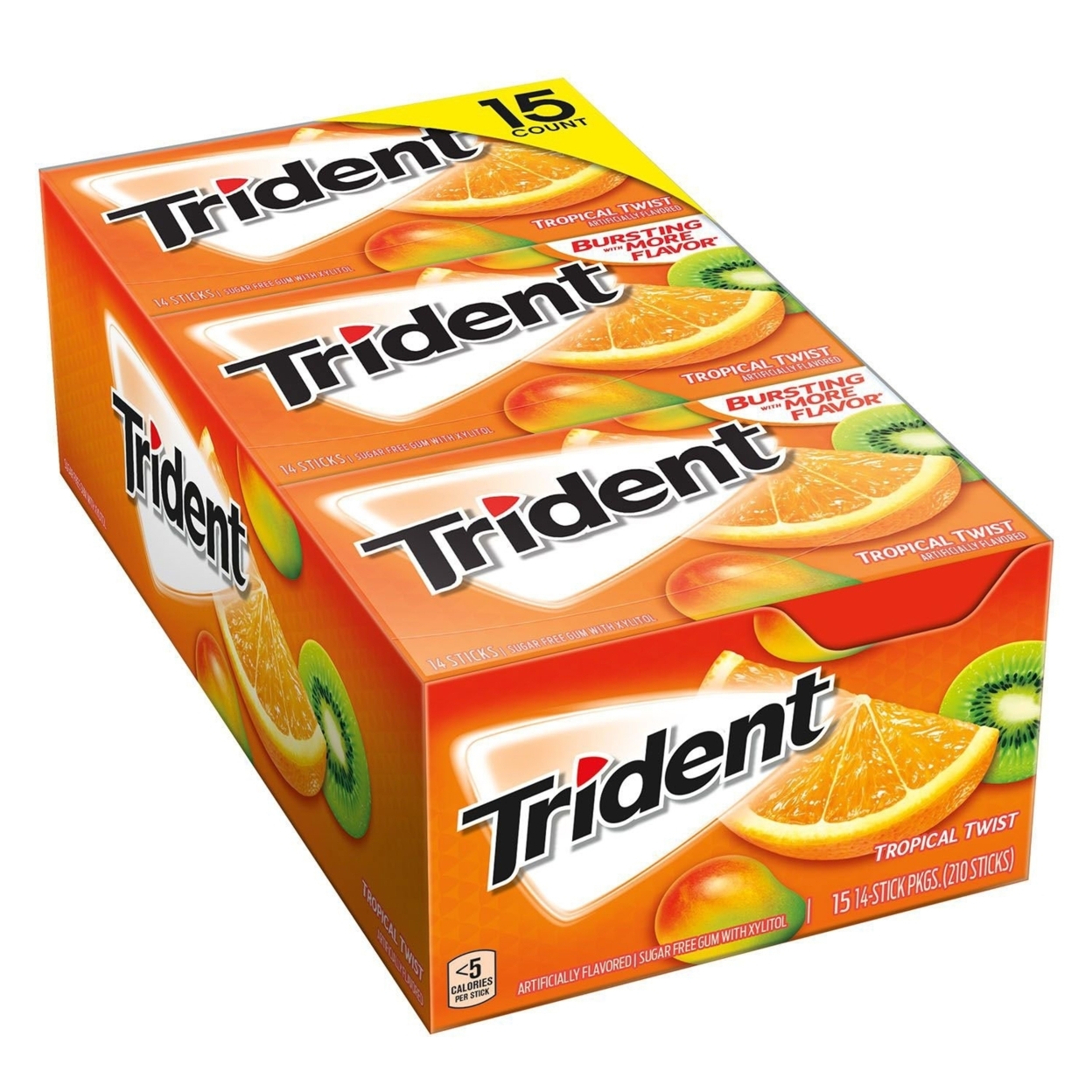 Trident Tropical Twist Sugar-Free Gum (15 Pack)