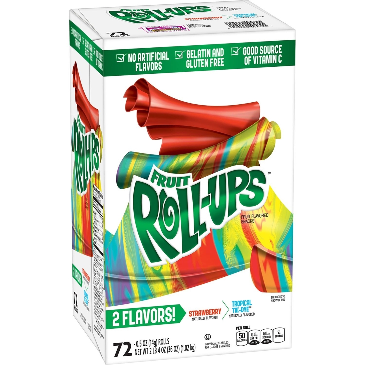 Strawberry And Tropical Tie-Dye Fruit Roll-Ups (72 Count)