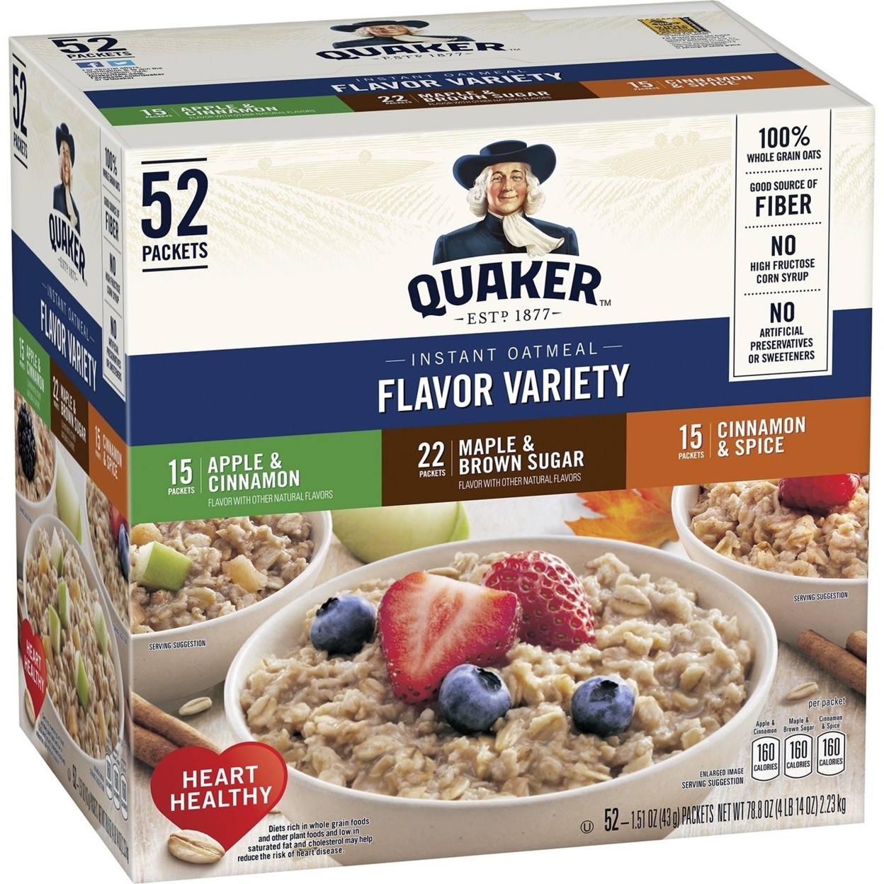 Quaker Instant Oatmeal Variety Pack (52 Count)