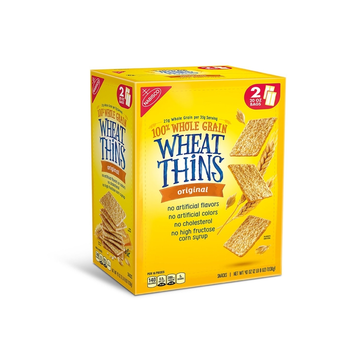 Nabisco Wheat Thins Original Crackers (20 Ounce Bags, 2 Count)