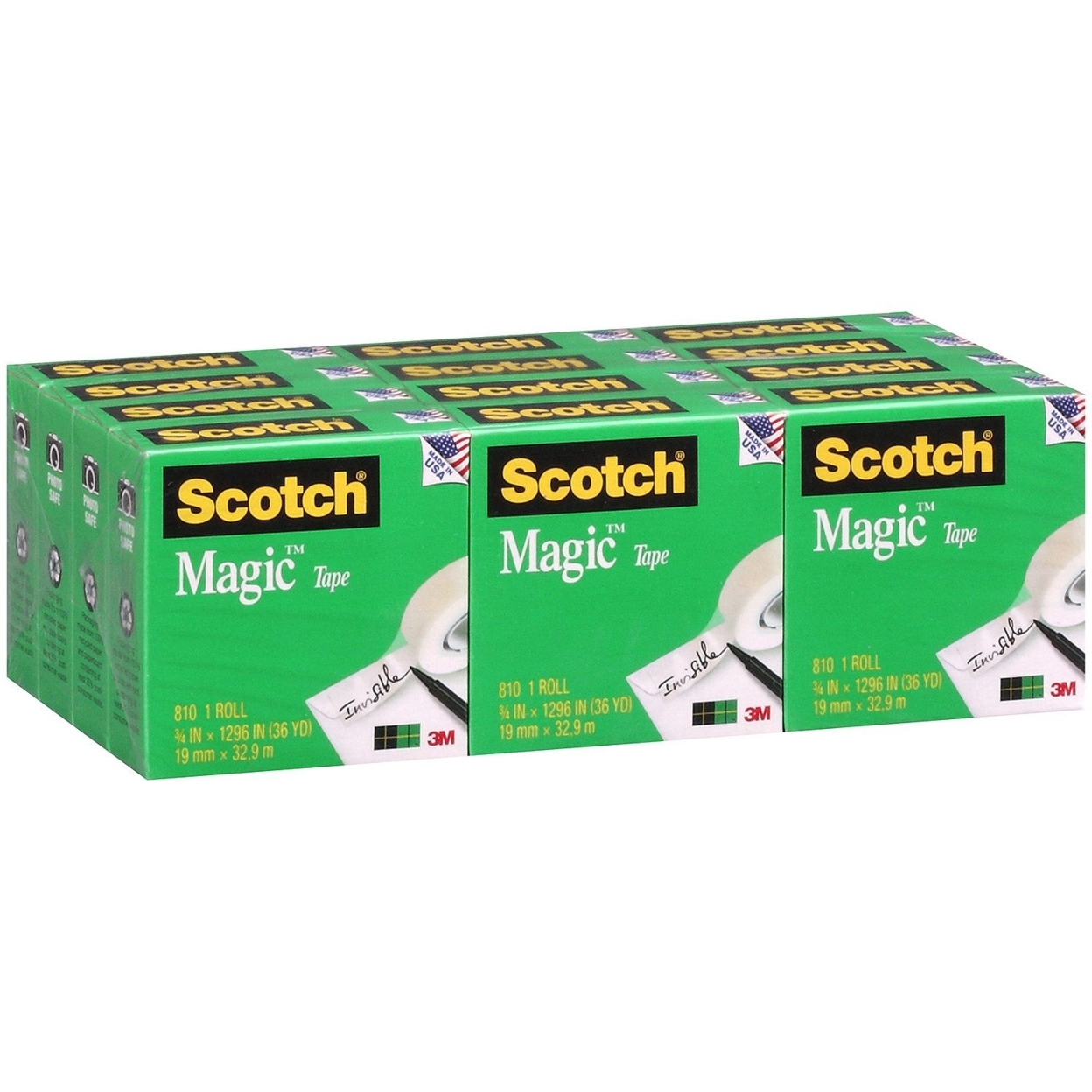 Scotch - 810 Magic Tape, 3/4 X 1,296 - 12 Rolls