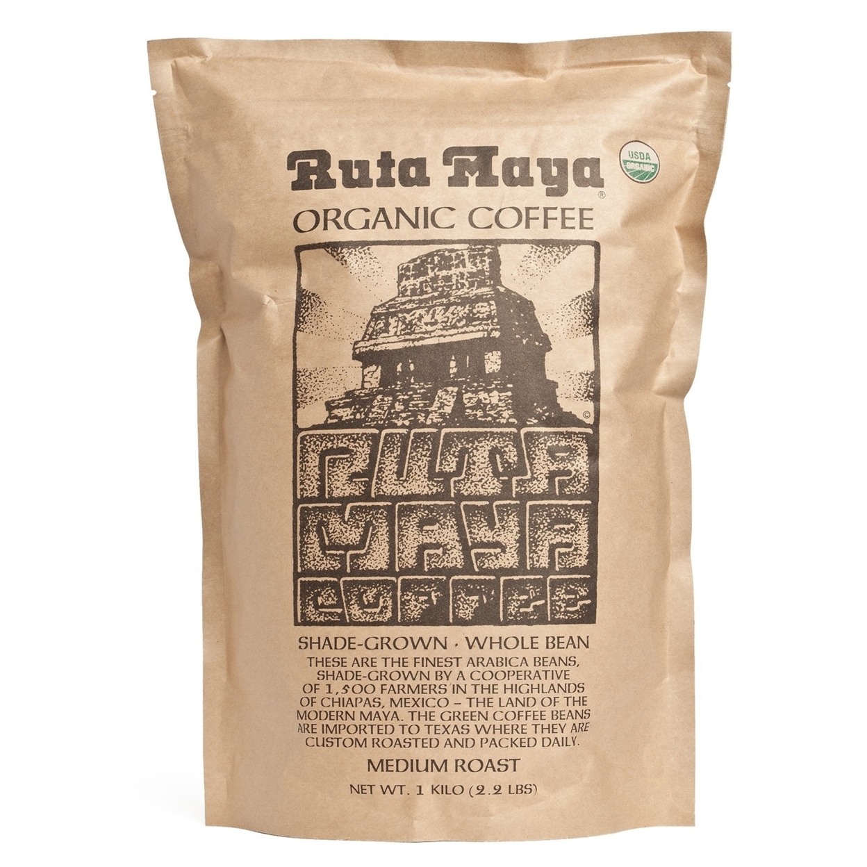 Ruta Maya Organic Coffee Medium Roast 2.2 Pounds