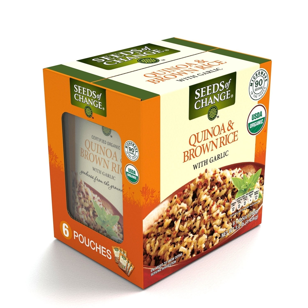 Seeds Of Change Certified Organic Quinoa & Brown Rice W/ Garlic (8.5 Oz., 6 Pk.)