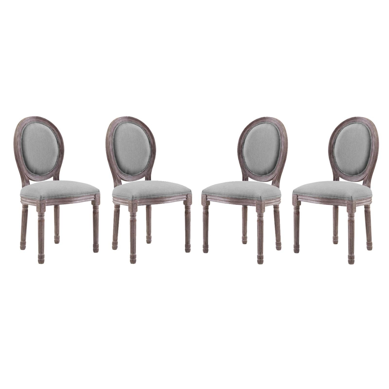 Emanate Dining Side Chair Upholstered Fabric Set Of 4,Light Gray