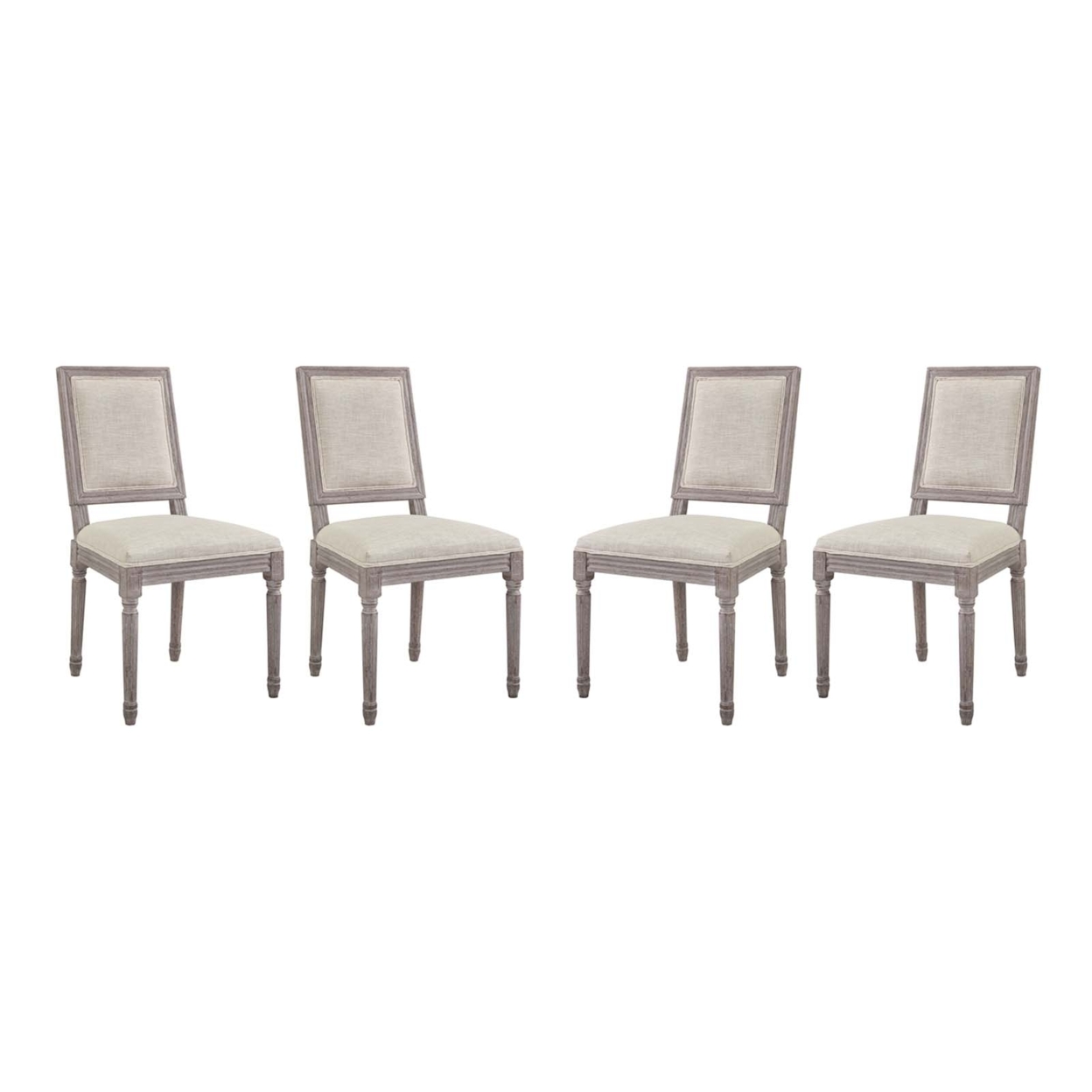 Court Dining Side Chair Upholstered Fabric Set Of 4,Beige
