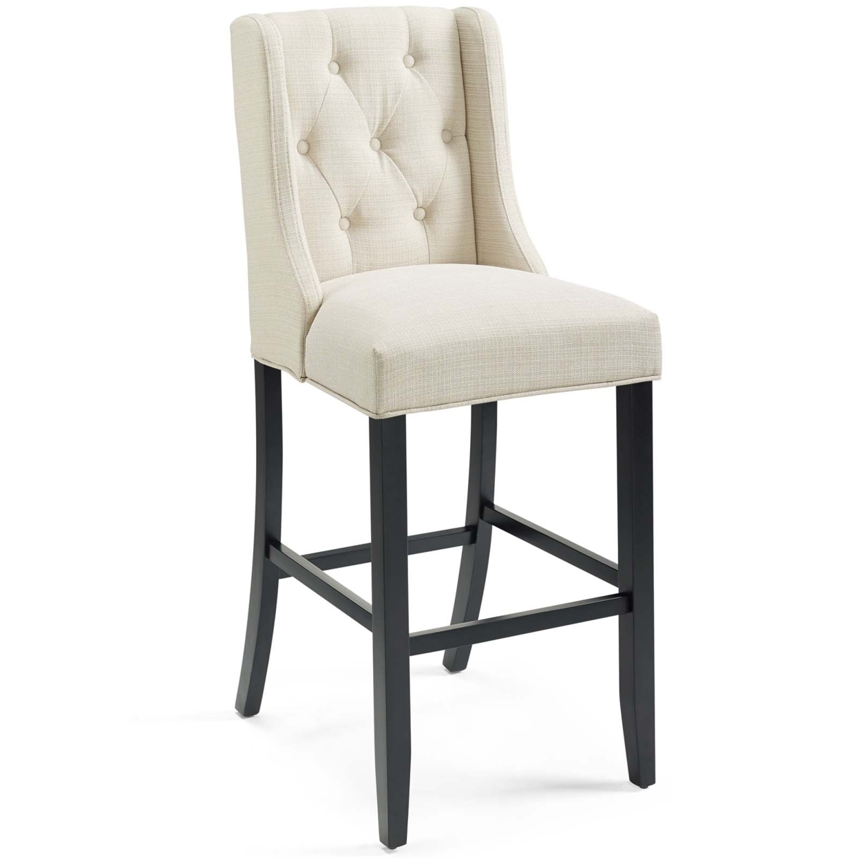 Baronet Tufted Button Upholstered Fabric Bar Stool,Beige