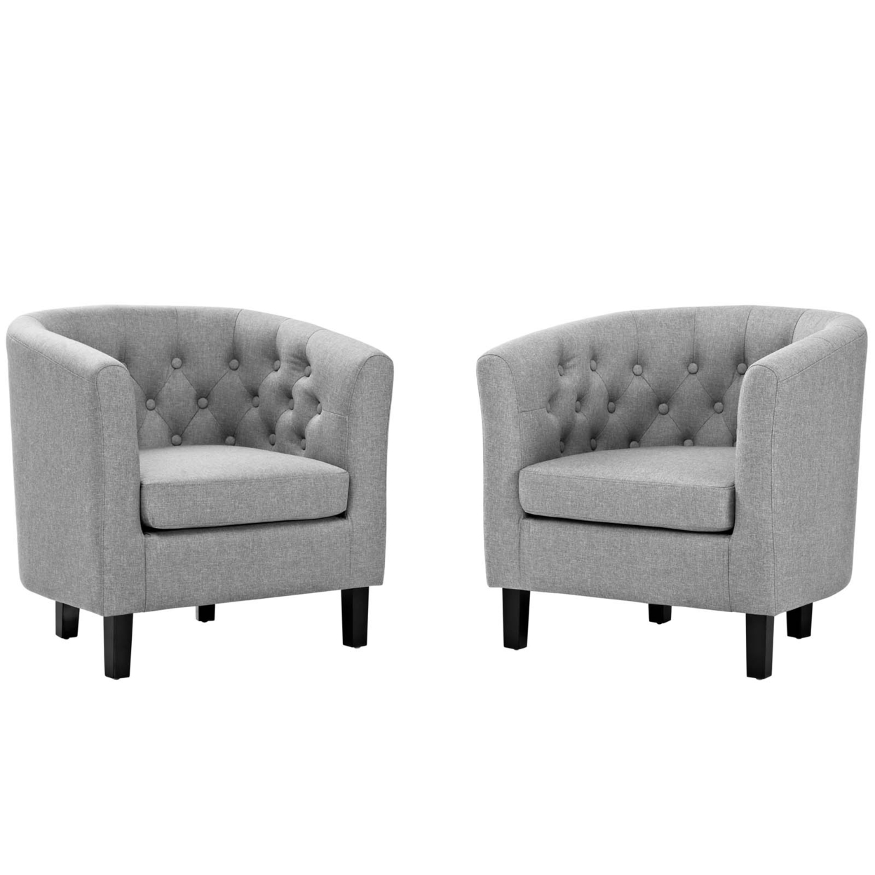 Prospect 2 Piece Upholstered Fabric Armchair Set,Light Gray