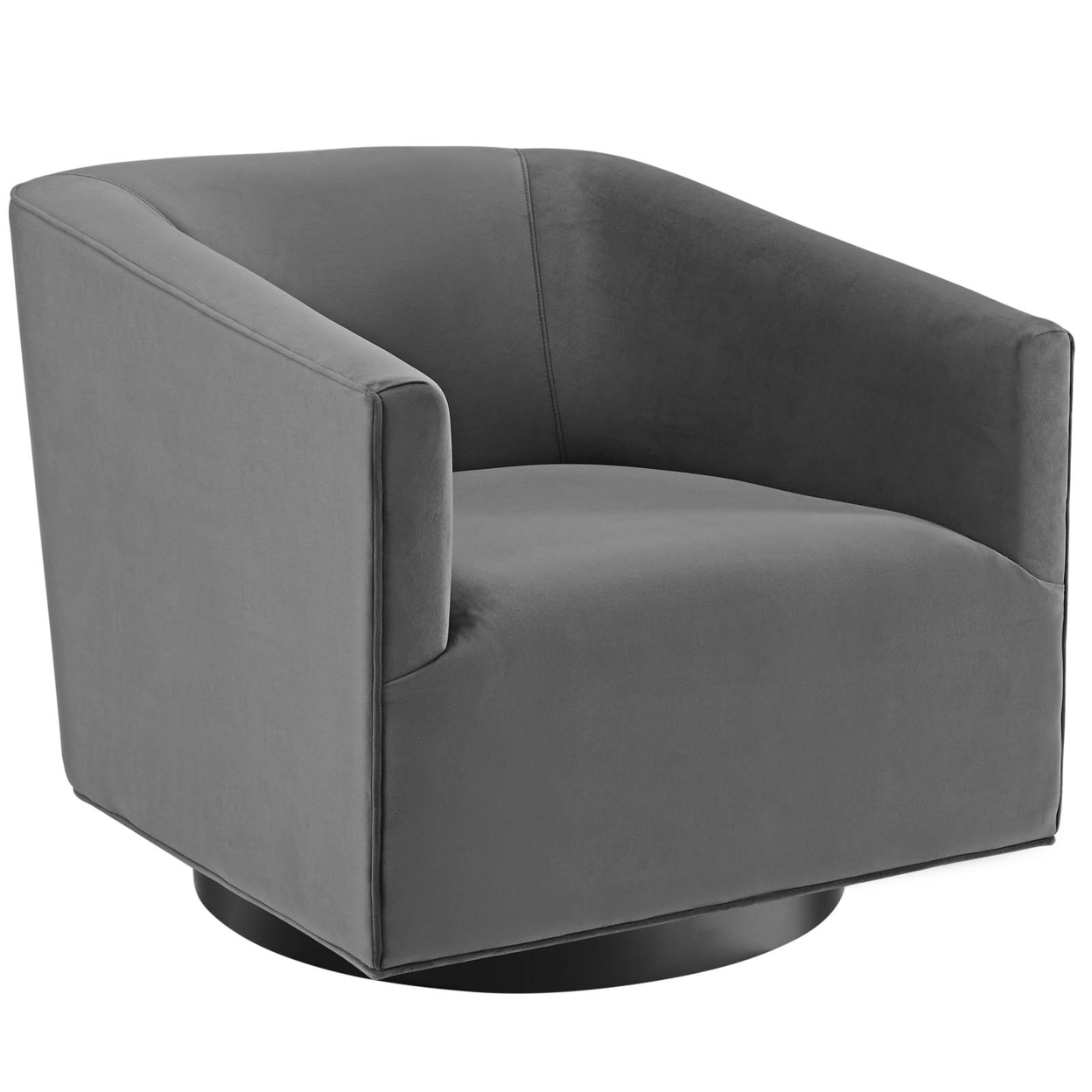 Twist Accent Lounge Performance Velvet Swivel Chair,Gray