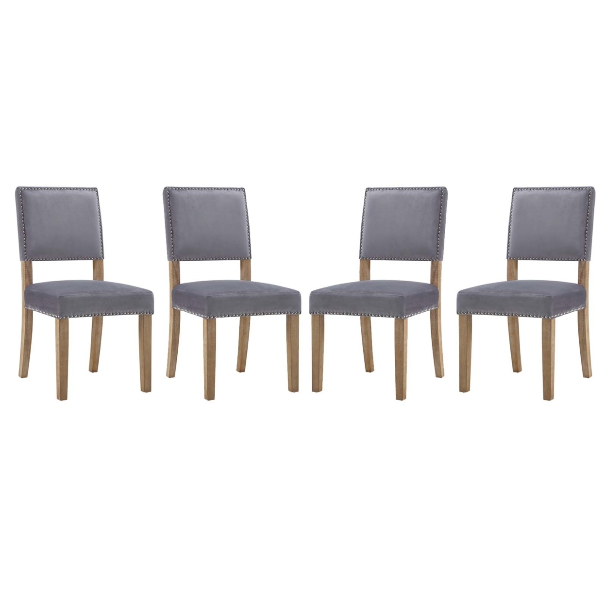 Oblige Dining Chair Wood Set Of 4,Gray
