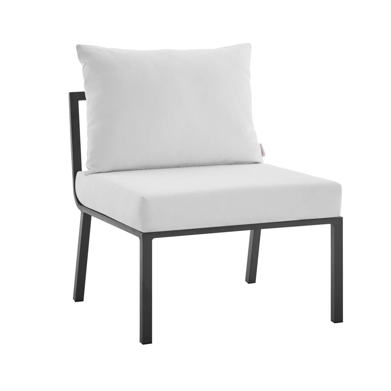 Riverside Outdoor Patio Aluminum Armless Chair,Gray White