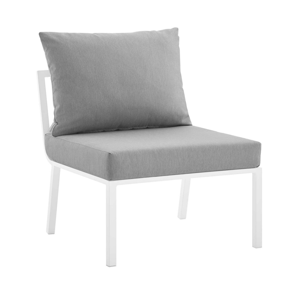 Riverside Outdoor Patio Aluminum Armless Chair,White Gray