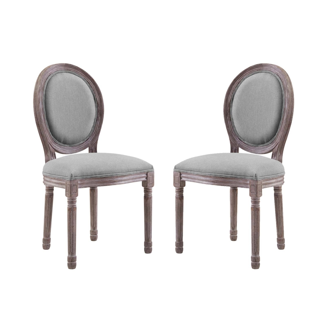 Emanate Dining Side Chair Upholstered Fabric Set Of 2,Light Gray