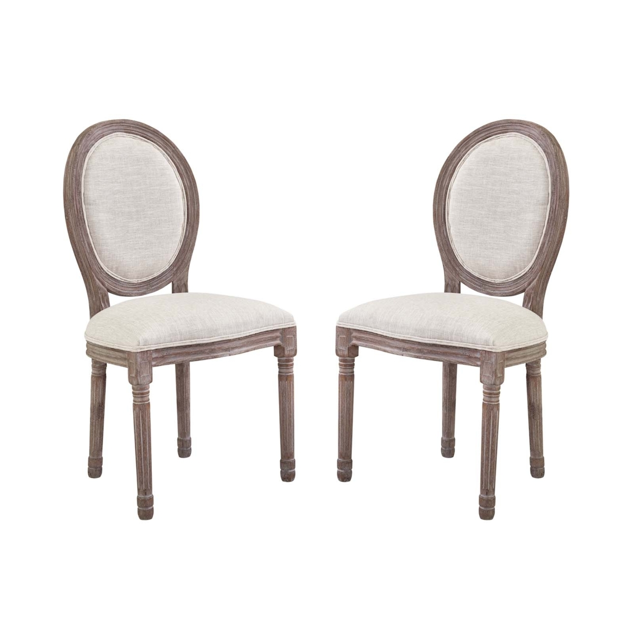 Emanate Dining Side Chair Upholstered Fabric Set Of 2,Beige