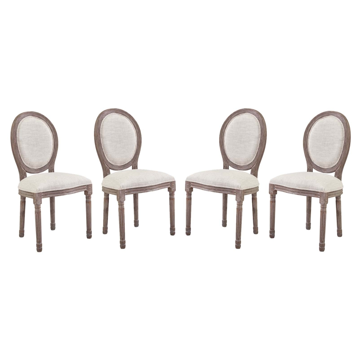 Emanate Dining Side Chair Upholstered Fabric Set Of 4,Beige