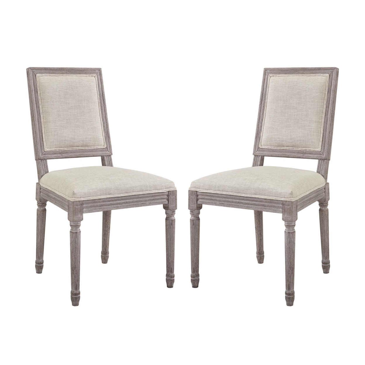 Court Dining Side Chair Upholstered Fabric Set Of 2,Beige