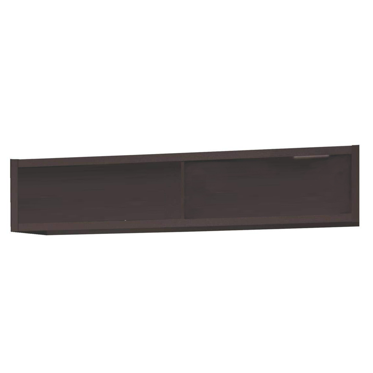 Wooden Media Cabinet Bridge With Back Panel, Espresso Brown- Saltoro Sherpi