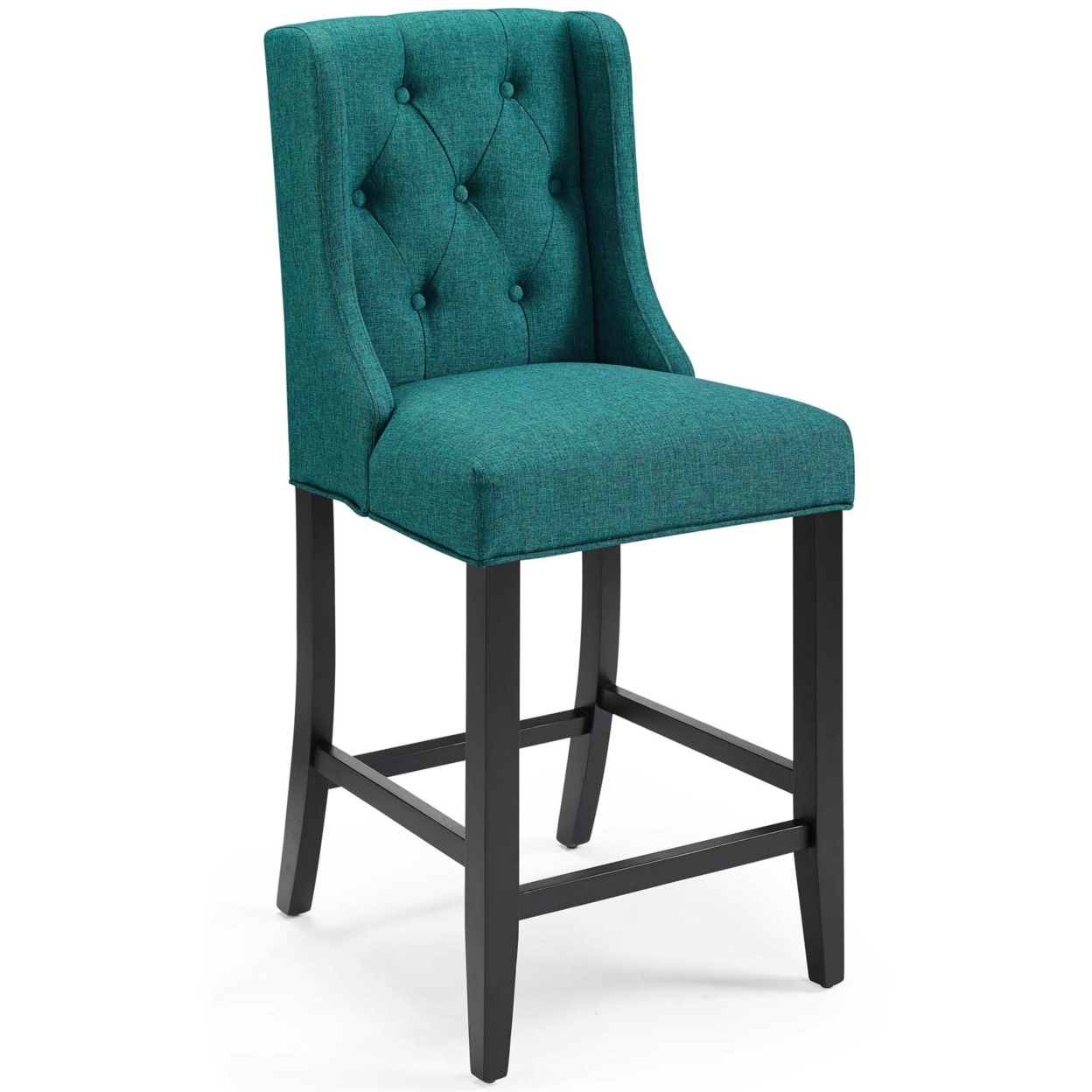 Baronet Tufted Button Upholstered Fabric Counter Stool,Teal