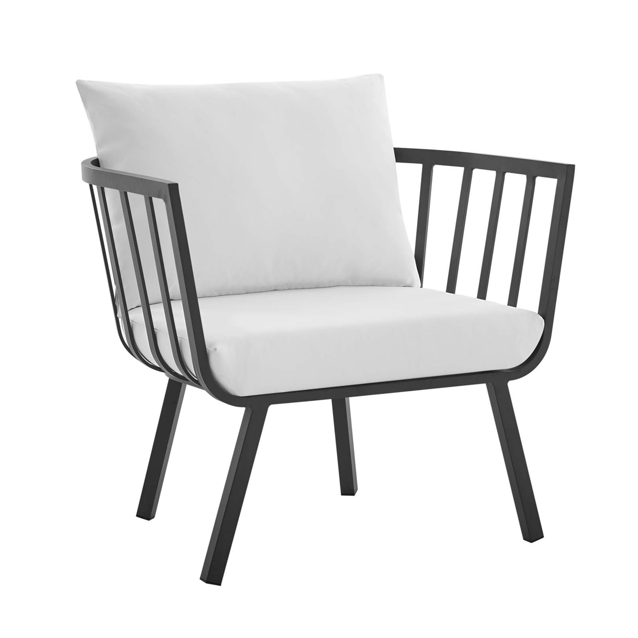Riverside Outdoor Patio Aluminum Armchair,Gray White