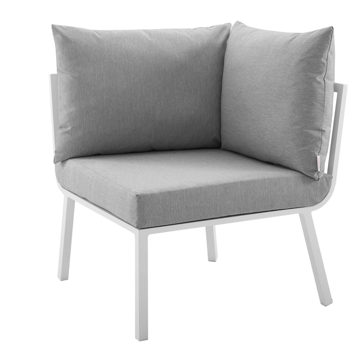 Riverside Outdoor Patio Aluminum Corner Chair,White Gray