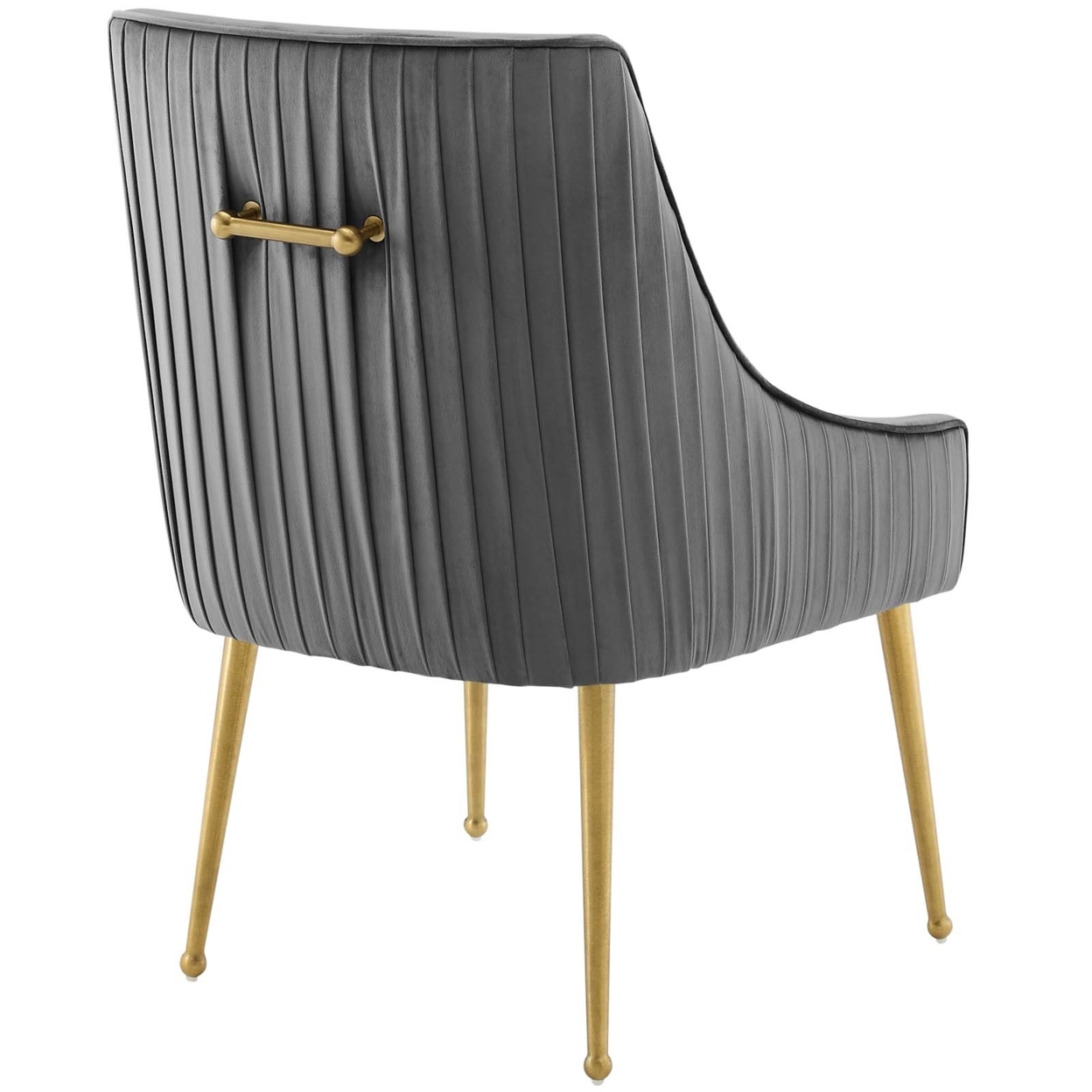 Discern Pleated Back Upholstered Performance Velvet Dining Chair,Gray