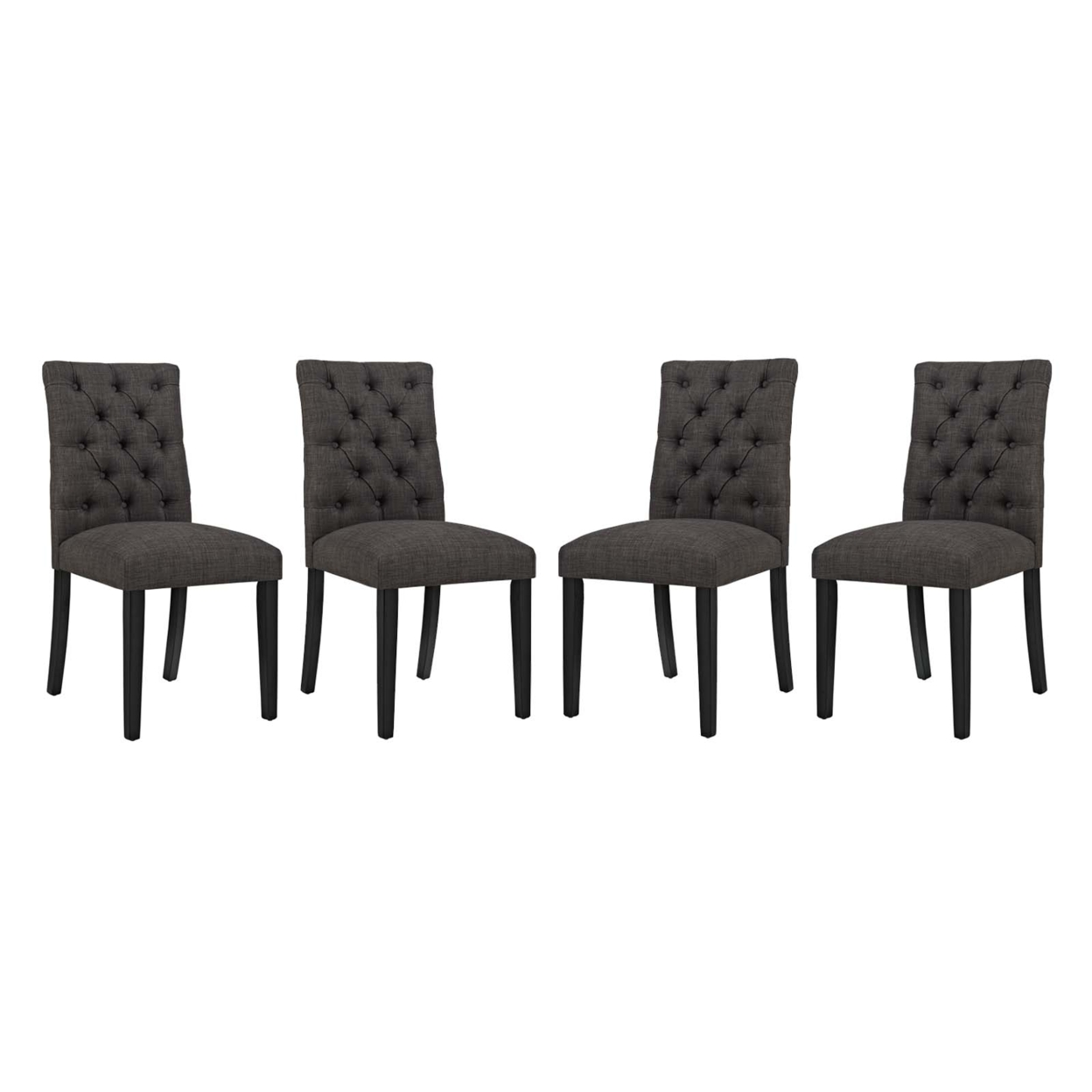 Duchess Dining Chair Fabric Set Of 4,Brown