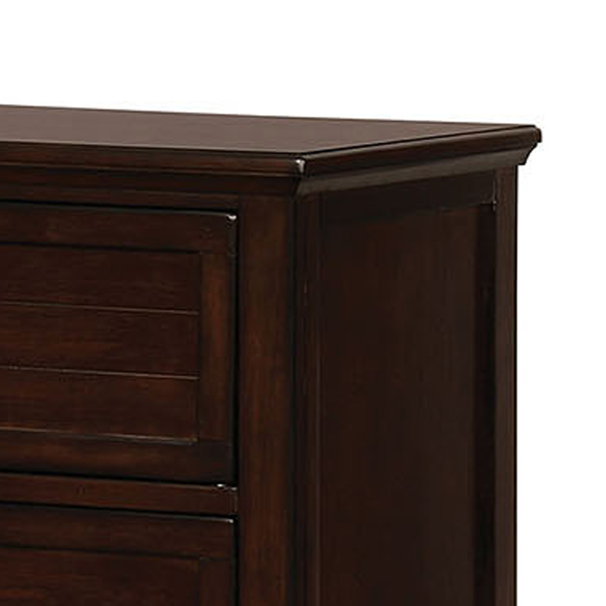 Wooden Chest With 4 Drawers And Chamfered Legs, Cherry Brown- Saltoro Sherpi
