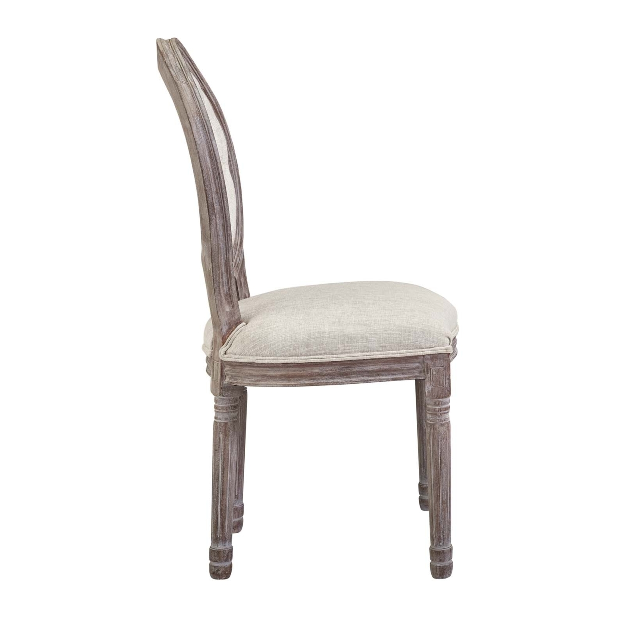 Arise Vintage French Upholstered Fabric Dining Side Chair Set Of 2,Beige